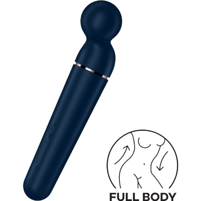 Aparat de masaj Satisfyer – Wand, pentru corp si zonele intime, 10 functii de vibratie, albastru