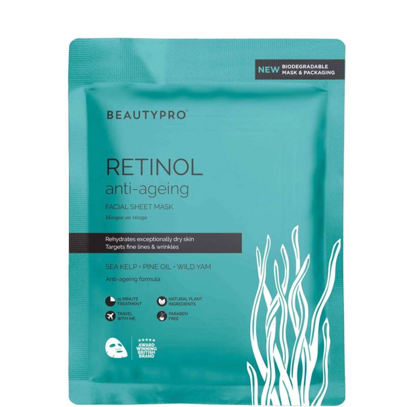 BeautyPro Retinol Anti-Ageing Facial Sheet Mask – 100% Biodegradable