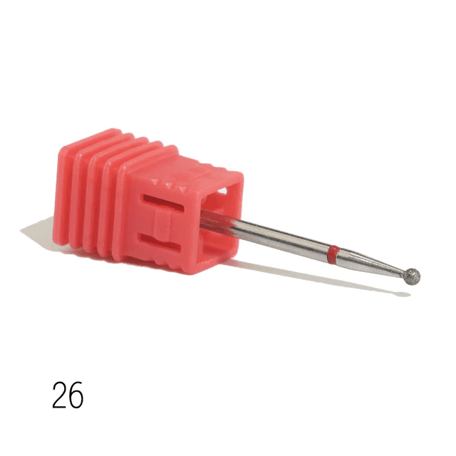 Bit Diamantat pentru Cuticule Biluță Roșu 2mm | Freză Unghii Profesională | Everin.ro