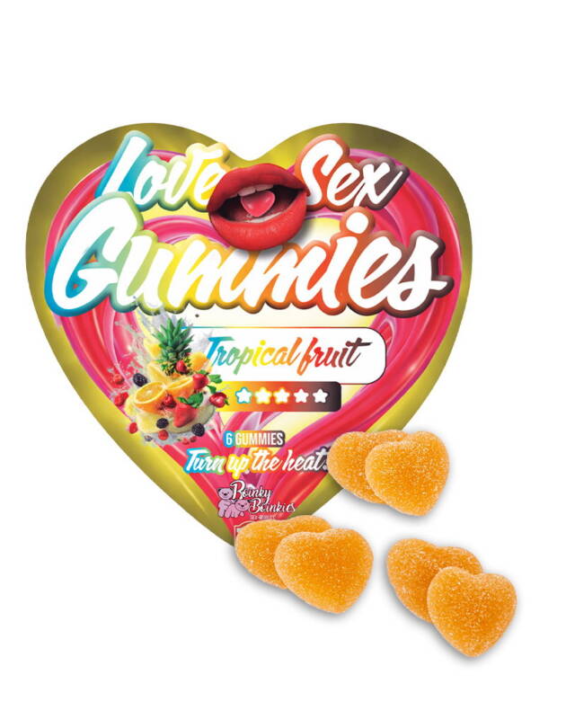 Boinky – Jeleuri afrodisiace – Love Sex Gummies, cu aromă de fructe tropicale, unisex, 1 cutie x 6 buc – Default Title