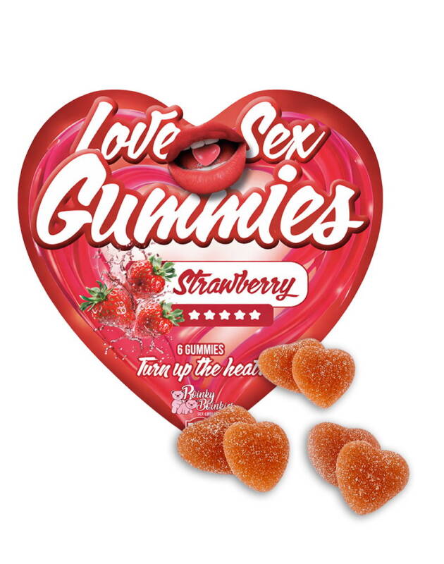 Boinky – Jeleuri afrodisiace – Love Sex Gummies, cu aromă de căpșuni, unisex, 1 cutie x 6 buc – Default Title