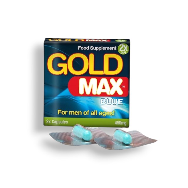 Capsule GOLD MAX Blue, pentru potență masculină, erecții susținute și libido stimulat – 2 bucăți