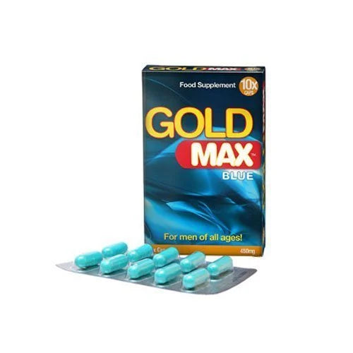 Capsule GOLD MAX Blue, pentru potență masculină, erecții susținute și libido stimulat – 10 bucăți