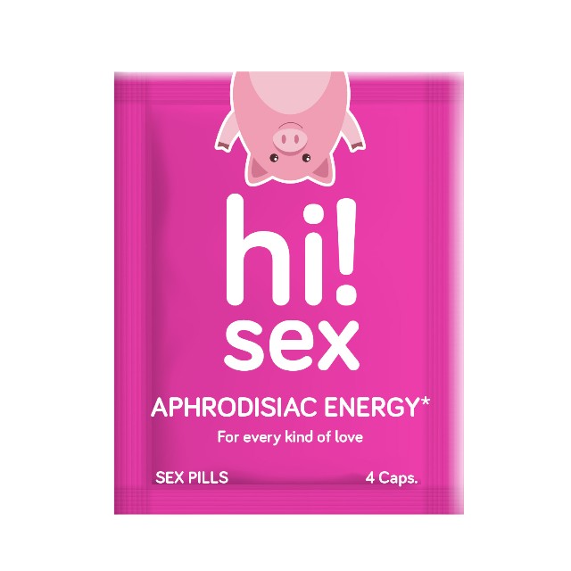 Capsule HI! SEX Aphrodisiac Energy, unisex, pentru libido, energie și plăcere intensificată, cu maca și ginkgo biloba, 4 buc