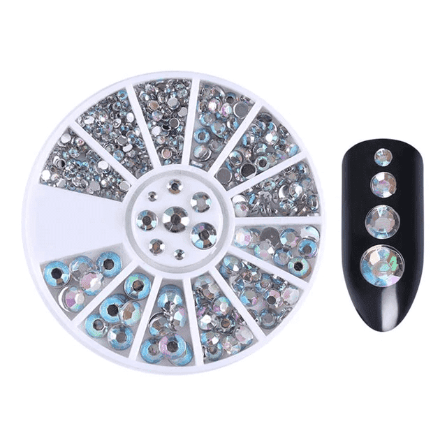 Carusel Cristale cu Reflexii Unghii – Decor Nail Art Profesional SAF11