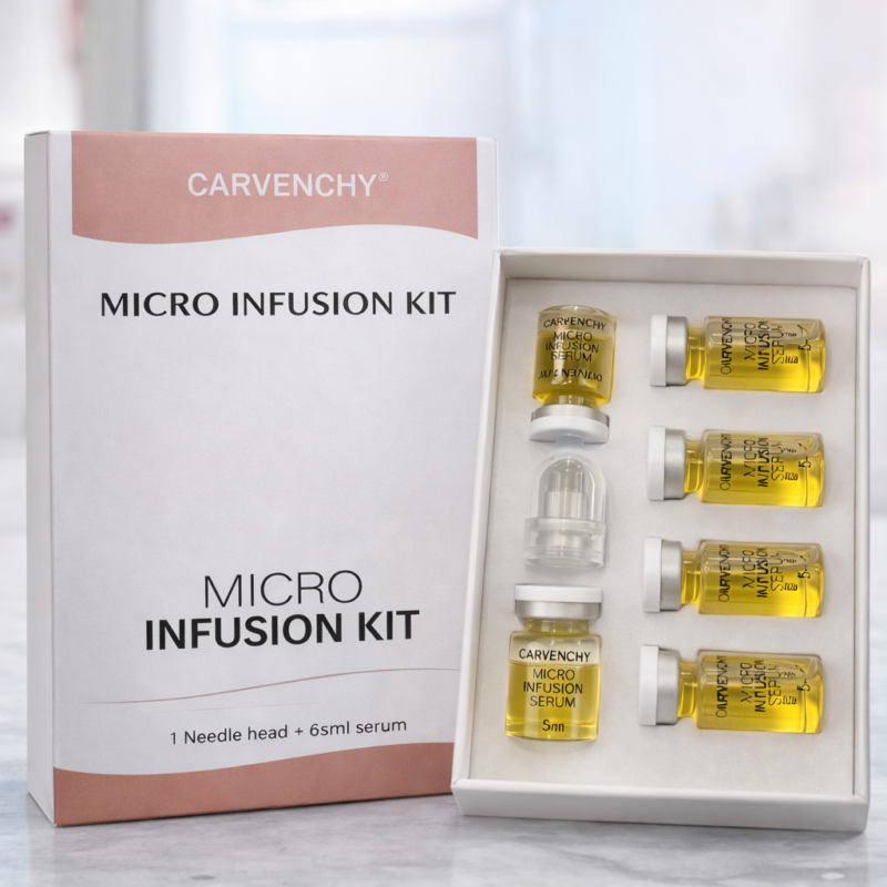 CARVENCHY Micro Infusion Kit – Ser Anti-Îmbătrânire si Hidratare – Tratament Profesional cu Micro-Ace, 6 × 5 ml