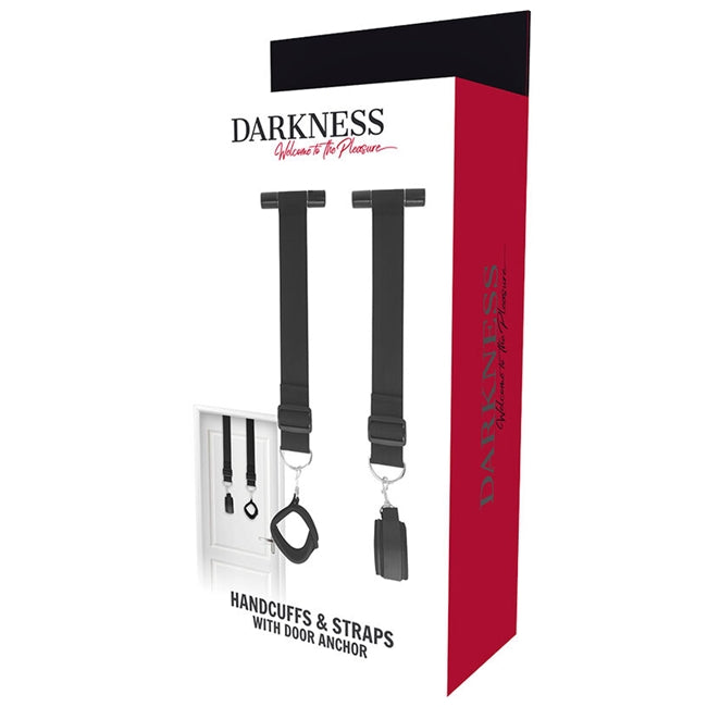Catuse pentru jocuri erotice DARKNESS – Bondage Door, ajustabile, negre