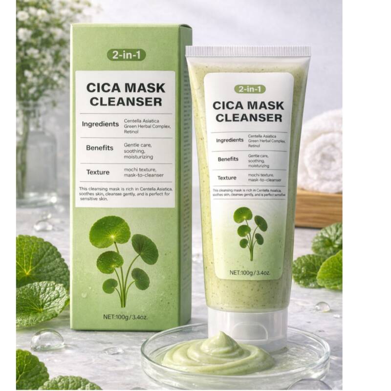 CEZI Mască reparatoare pentru curățarea tenului – Centella Asiatica, Calmarea Tenului, Hidratare, 100g