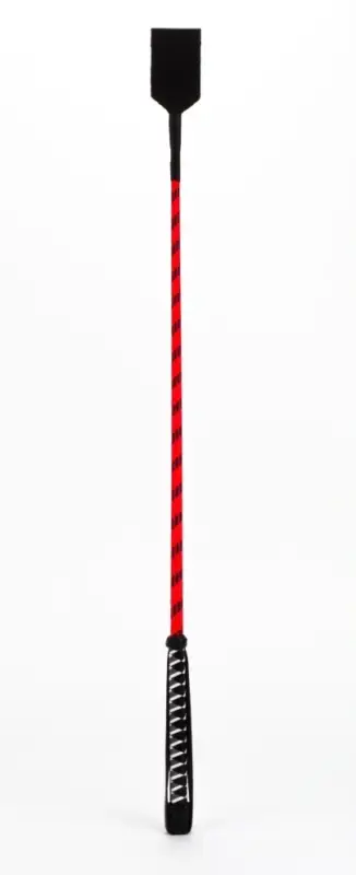 Cravasa Devil Sticks Slapper Crop din Piele Naturala, Rosu/Negru, 71 cm