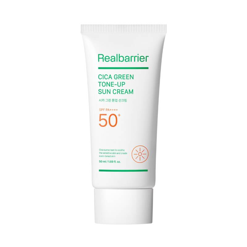 Crema cu protectie solara pentru piele sensibila SPF50+ PA++++ Real Barrier Cica Green Tone-up 50ml
