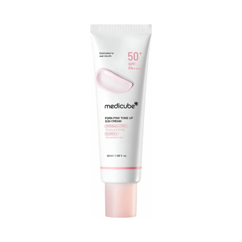 Crema cu protectie solara SPF50+ PA++++ cu PDRN, glutation si niacinamida Medicube Pink Tone Up 50ml