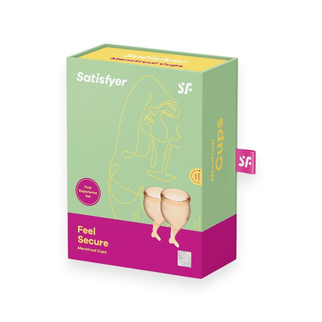 Cupa menstruala, Satisfyer Feel Secure, culoare galben, 1 cutie x 2 buc
