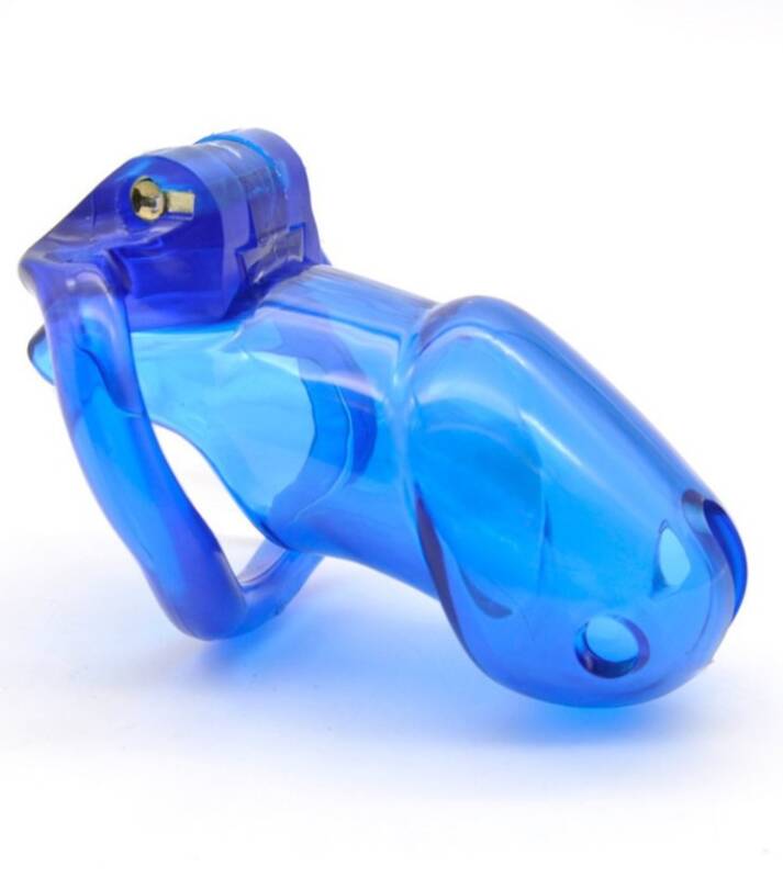 Cusca de Castitate Cock Trainer Hard Plastic Albastru Passion Labs