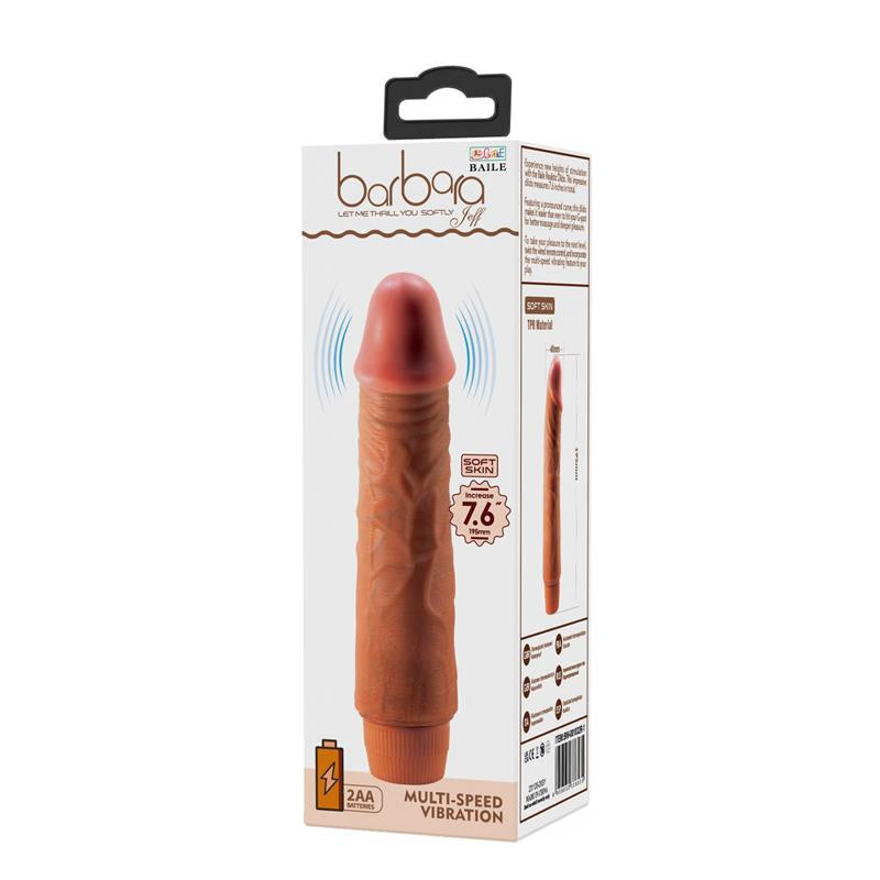 DANCE – JEFF Vibrator realist, 19,5 cm, nuanta mulatru