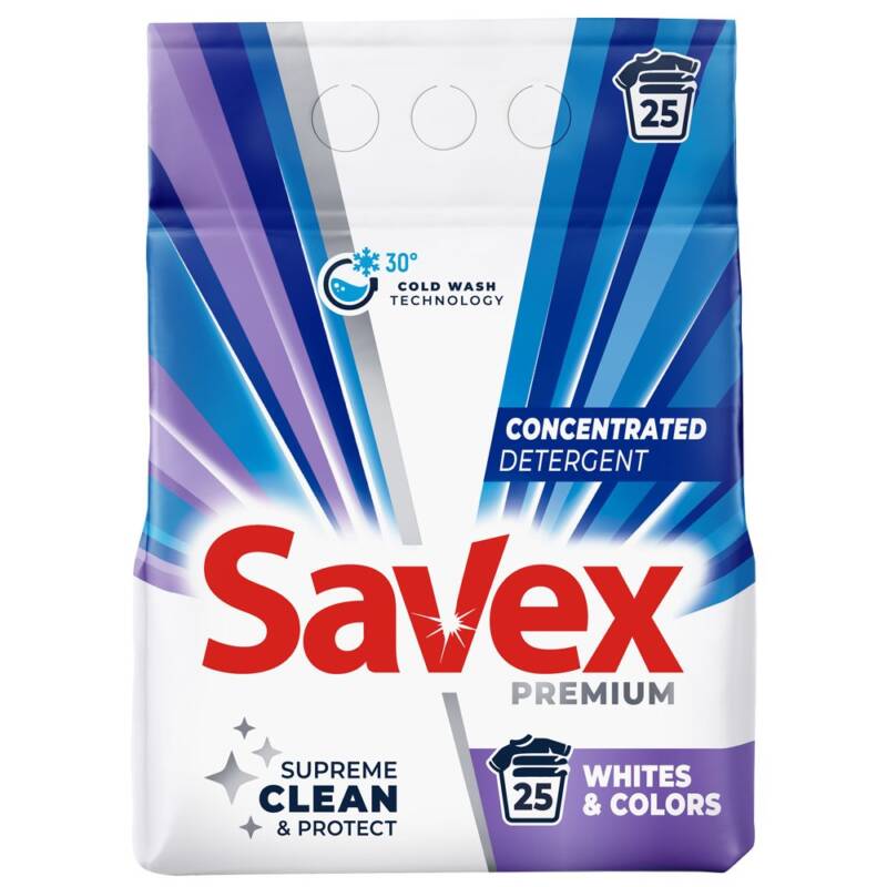 Detergent pentru Rufe Automat, Savex, 2 kg Whites si Colors 25 spalari – Default Title
