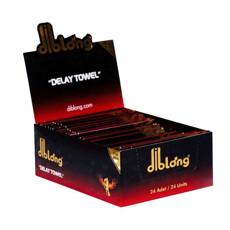 Diblong Delay Wipe – Șervețel pentru bărbați, cu ingrediente ce pot ajuta la întârzierea ejaculării, 1 cutie x 24 buc