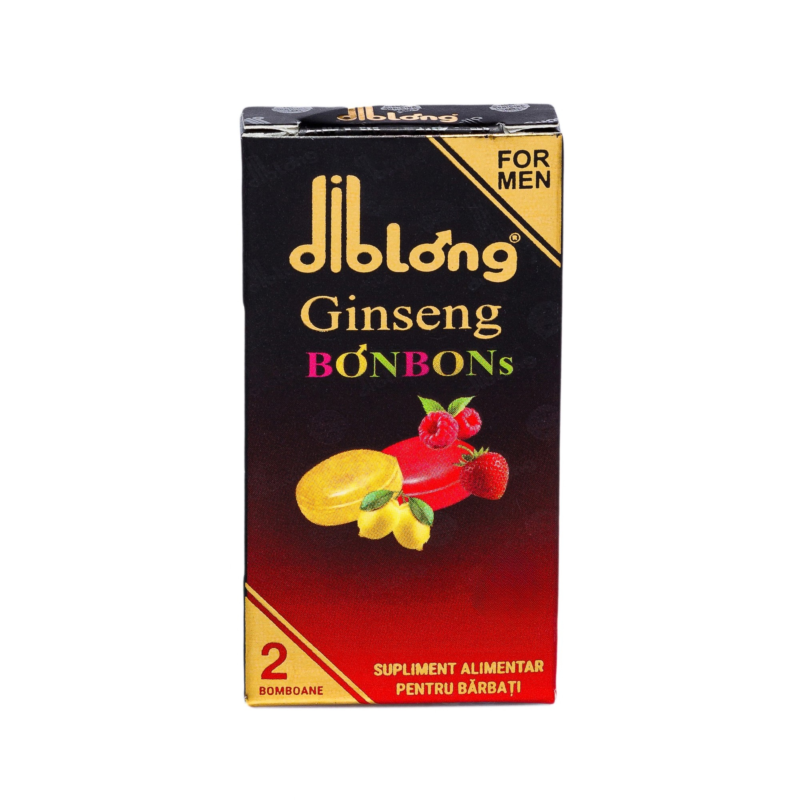 Diblong Ginseng Bonbons – supliment alimentar pentru bărbați, bomboane cu ingrediente naturale ce susțin sănătatea sexuală și funcția erectilă, 1 cutie x 2 buc