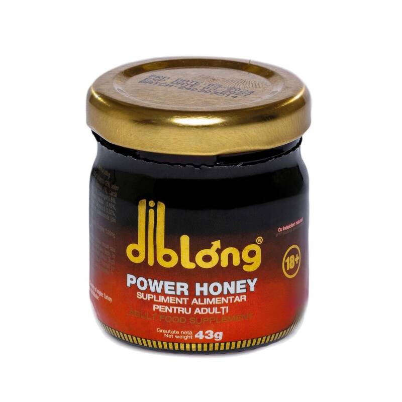 Diblong Power Honey – supliment alimentar pentru adulți cu miere și asocieri de plante care susțin sănătatea sexuală și funcția de reproducere, 43 g