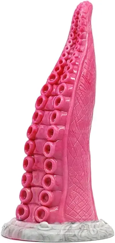 Dildo Kraken, Silicon Lichid, Roz/Gri, 23 cm