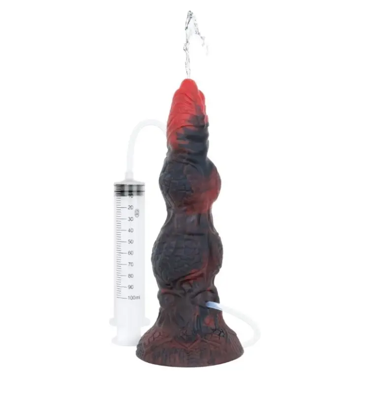 Dildo Mythical Mates The Marhborn Squirting Reptile, Silicon, Rosu/Negru, 24 cm