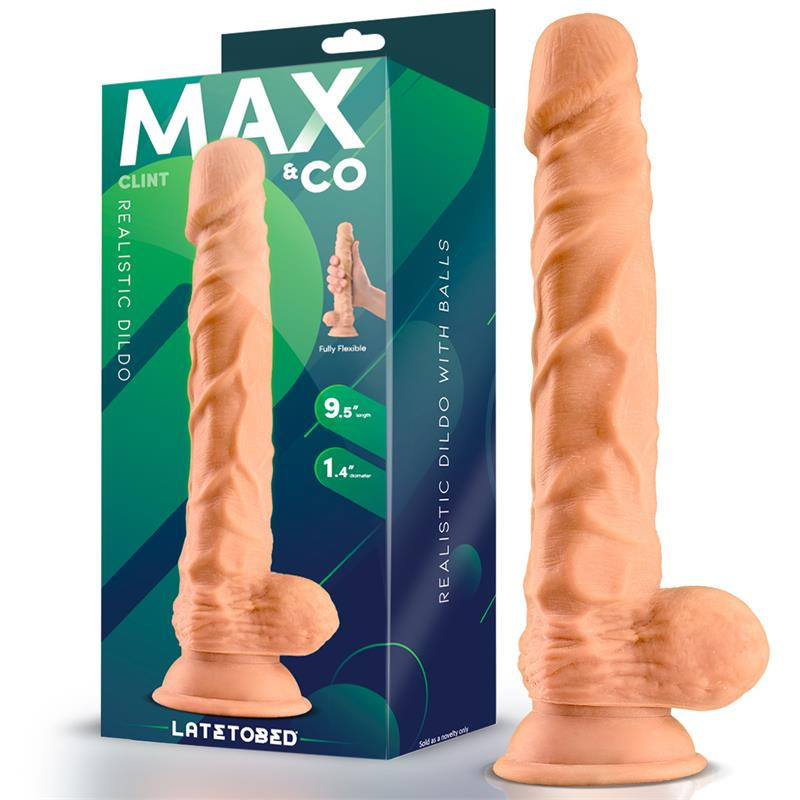 Dildo realist cu testicule si ventuza 9.5 inch