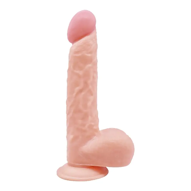 Dildo Realist Kim cu Ventuza, PVC, Natural, 26 cm