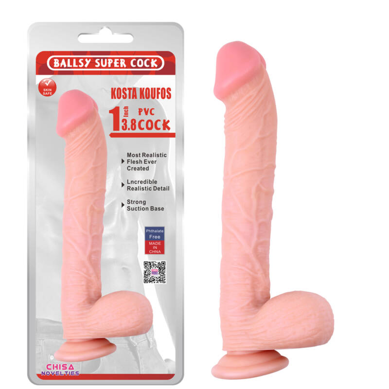 Dildo Realist  Kosta Koufos, PVC, Natural, 33 cm