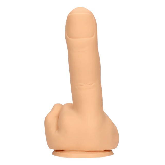 Dildo S-LINE BY SHOTS Up Yours, în formă de deget, din silicon lichid, cu bază cu ventuză pentru fixare, lungime 15.5 cm, culoarea pielii