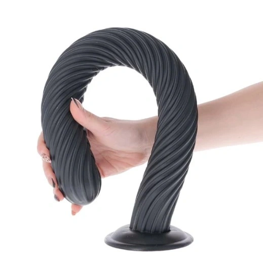 Dop Anal Gunung cu Ventuza, PVC, Negru, 51 cm