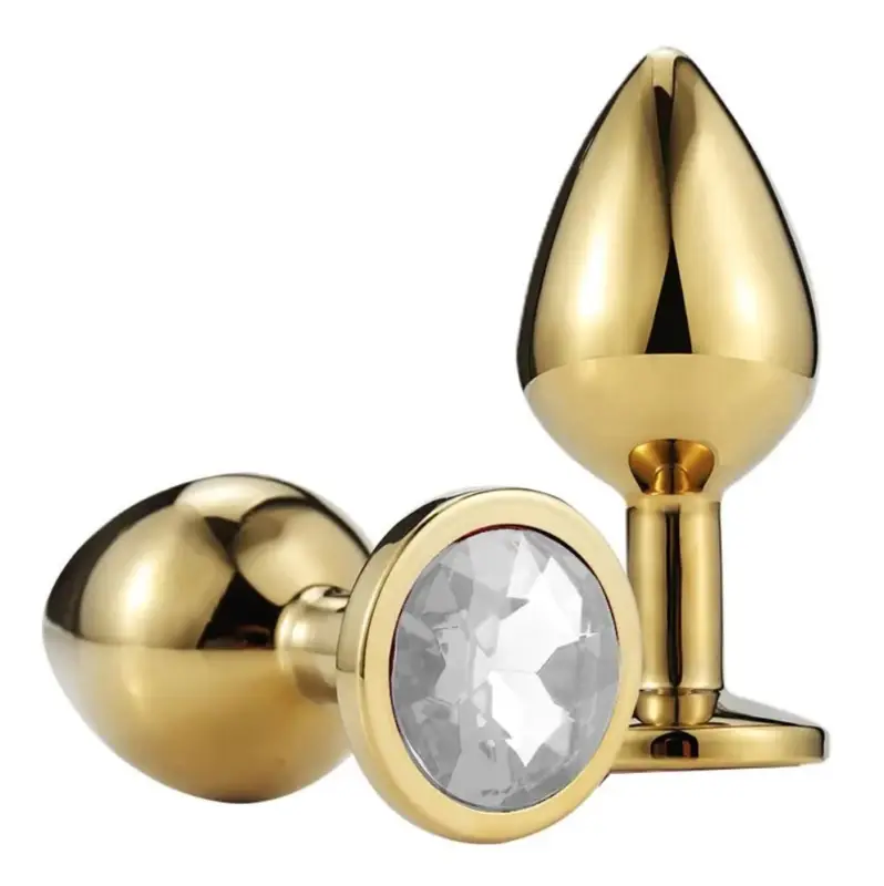 Dop Anal Metallic Buttplug, Small, Auriu/Transparent, Passion Labs