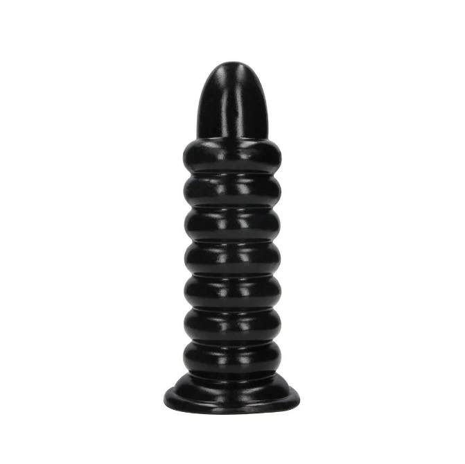 Dop Anal Spiral Force cu Ventuza, PVC, Negru, 26 cm
