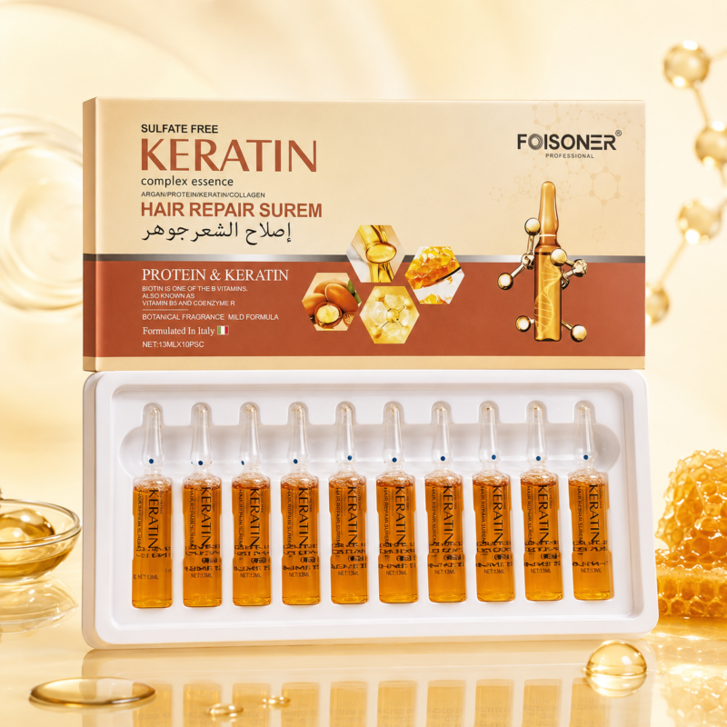 Fiole Premium pentru Reparare Par cu Keratina, Argan, Proteina si Colagen 10 x 13 ml fiola