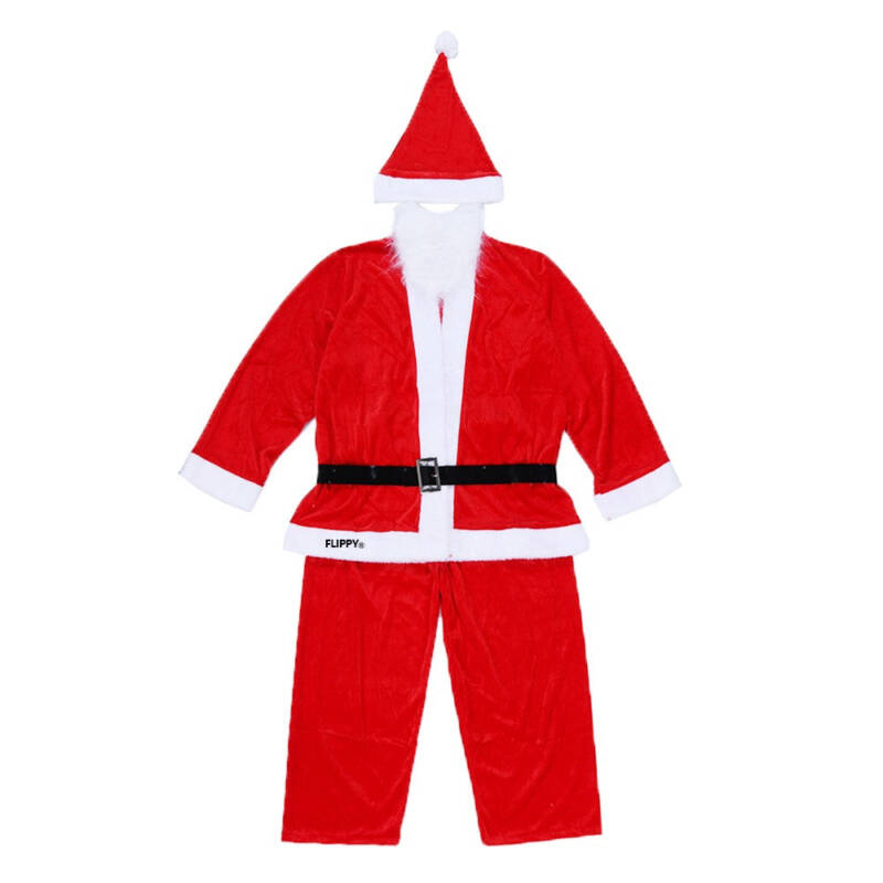 Flippy, Costum Mos Craciun Flippy Baiat, 10-12 ani, 5 piese, Catifea – Default Title