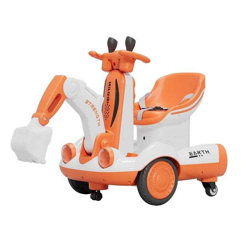 Flippy, Excavator Electric, Flippy, pe 4 Roti Antiderapante, cu Telecomanda, 2 Ani – Default Title