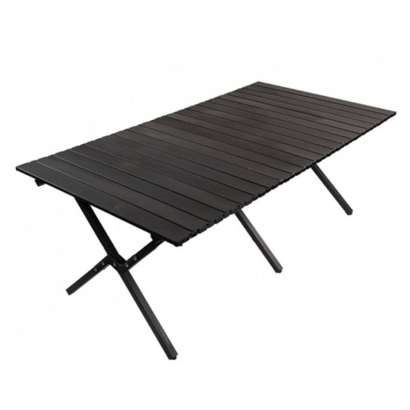 Flippy, Masa camping, Aluminiu, Pliabila, Flippy, 120x60x43cm, Negru – Default Title