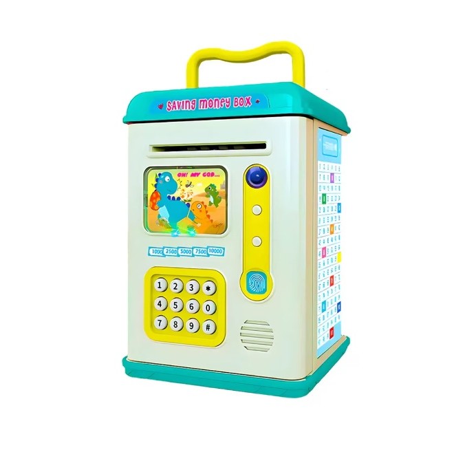 Flippy, Set Pusculita pentru Copii, Flippy, Tip ATM, Parola cu Amprenta, 1, 5 x 11 • 5 x 20 cm – Default Title