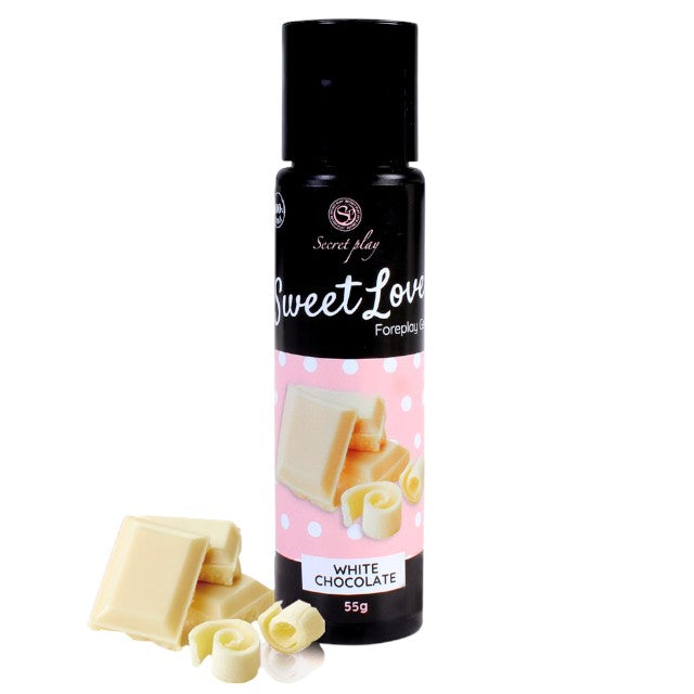 Gel intim comestibil SECRET PLAY Sweet Love – White Chocolate cu aromă de ciocolată albă, 55 gr