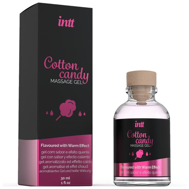 Gel INTT COTTON CANDY, efect 4 in 1 – masaj erotic, sex oral, excitare si cresterea libidoului, lubrifiant, cu efect de incalzire, 30 ml