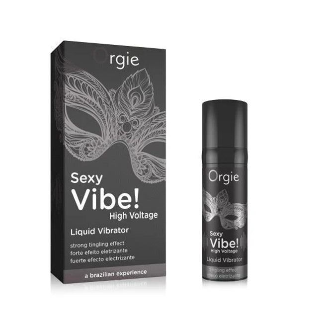 Gel ORGIE Sexy Vibe! Liquid Vibrator – High Voltage, pentru stimulare clitoris si excitare, efect incalzire si furnicaturi, negru, 15 ml