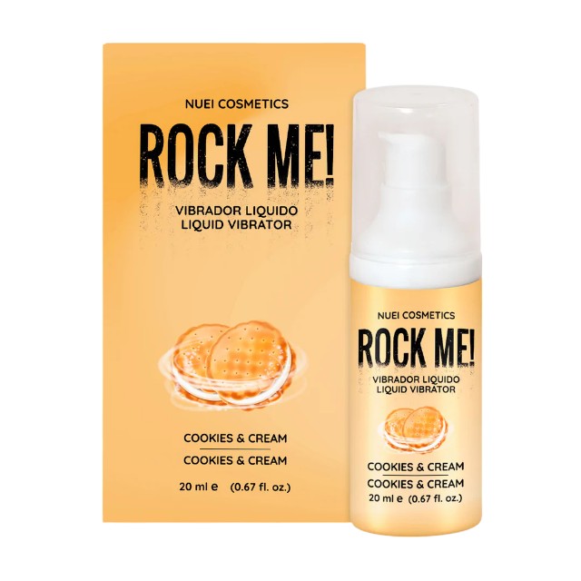 Gel Vibrator Nuei – Rock Me, pentru stimulare clitoris si excitare, cookies and cream, 20ml