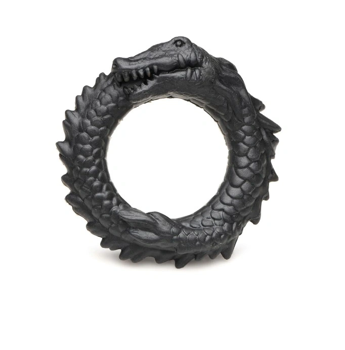Inel de Penis Black Caiman Creature Cocks, Silicon, Negru