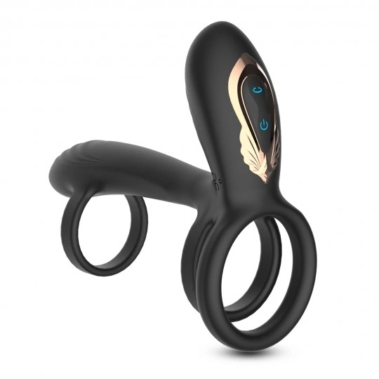 Inel de Penis Crushious Tornado Rotativ cu Telecomanda, 10 Moduri Vibratii, 10 Moduri Rotatie, Silicon+ABS, USB, 12 cm