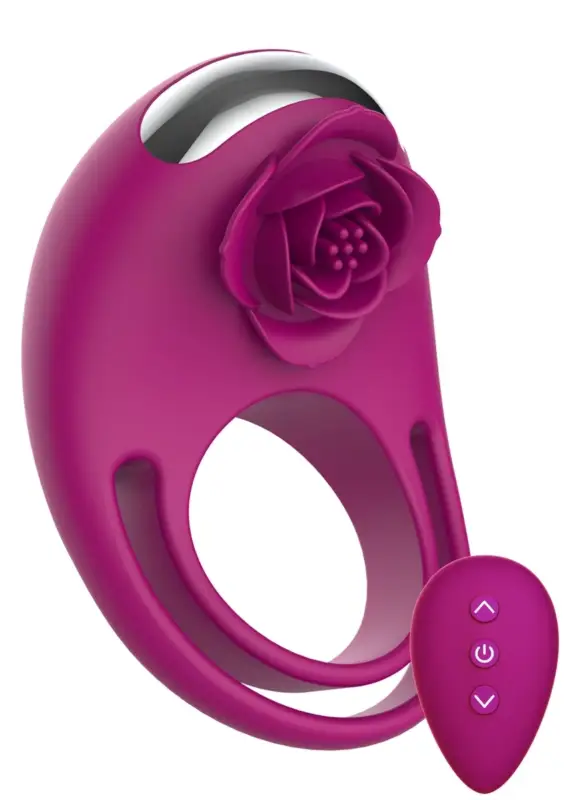 Inel de Penis Put a Ring On It, Remote Control, 7 Moduri Vibratii, Silicon, USB, Mov, 8.5 cm