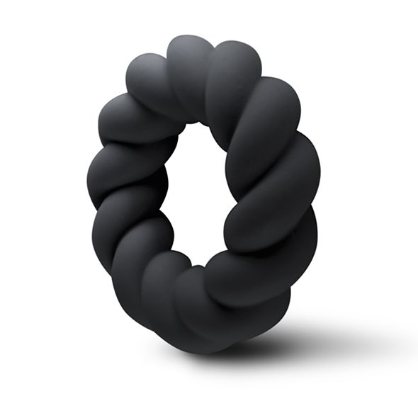 Inel de Penis Twist, Silicon Lichid, Negru