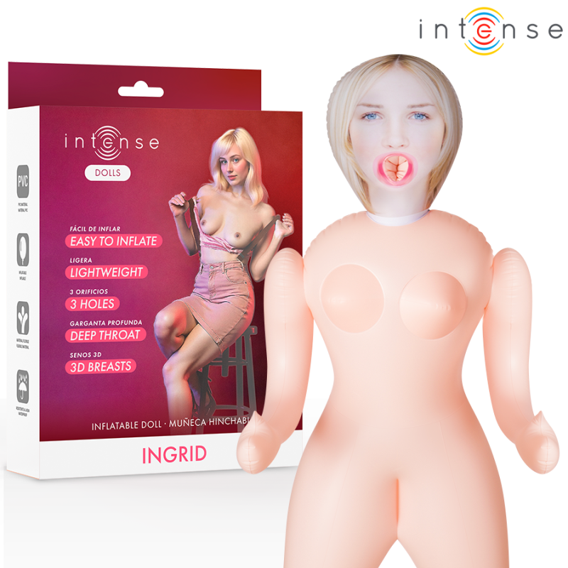 Ingrid – păpușă gonflabilă cu trei zone de stimulare
