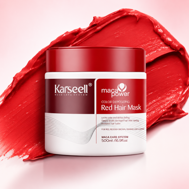 Karseell Masca Nuantatoare Par Roșu – Hidratantă & Revitalizanta, Fixeaza Culoarea si Reda Stralucirea, 500ml