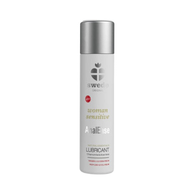 Lubrifiant anal SWEDE Original Woman Sensitive – AnalEase, pe bază de apă, cu mușețel și aloe vera, efect antiinflamator, 60 ml