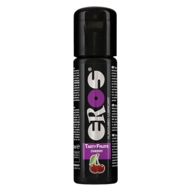 Lubrifiant cu aromă EROS Tasty Fruits Cherry, pe bază de apă, fără parabeni, aromă de cireșe, 100 ml