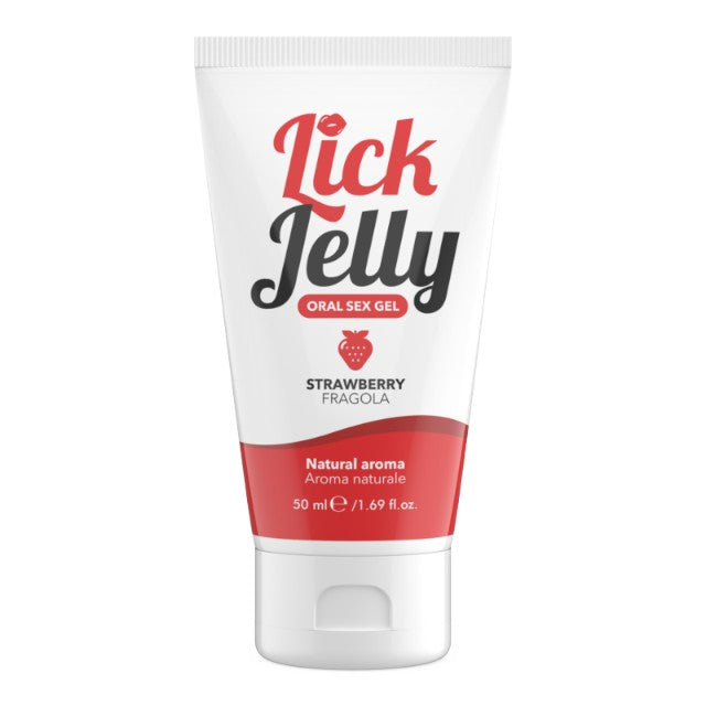 Lubrifiant cu aromă LICK JELLY Strawberry, pe bază de apă, cu aromă naturală de căpșuni, 50 ml