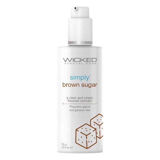 Lubrifiant cu aromă WICKED Simply Brown Sugar, formulă inovatoare pe bază de apă, aromă de zahăr brun, 70 ml